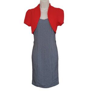 Kara Girl Junior's Pencil Dress with Shrug Short Sleeve Multicolor Size S
